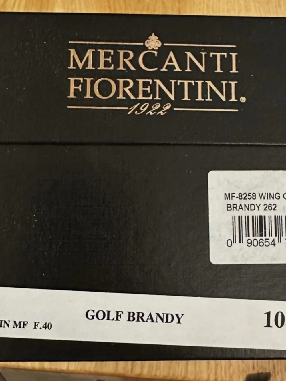 Mercanti Fiorentini Tan Leather Wingtip Oxfords with Navy Laces